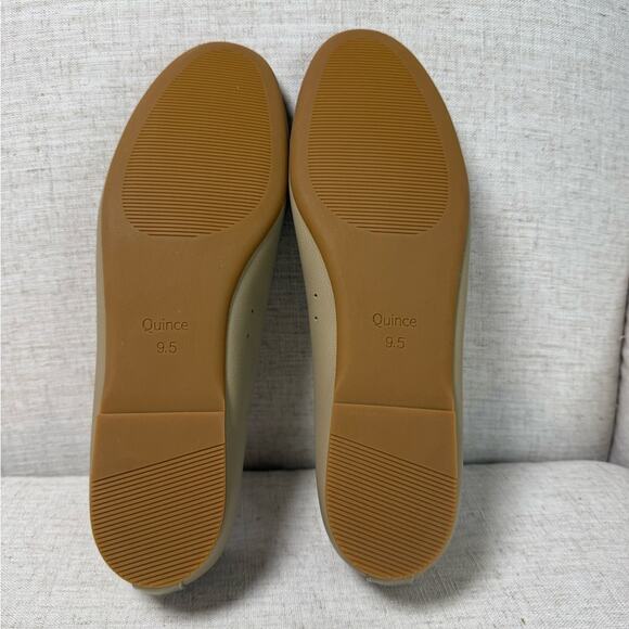 Quince Italian Leather Glove Ballet Flat Womens 9.5 Almond Tan Leather Shoes New - Picture 7 of 7